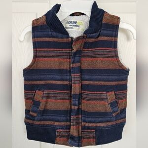 OshKosh B'gosh Genuine Kids Sherpa-lined Striped Vest Blue, Brown Size 12mo
